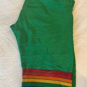 Aviator Nation Green 5 Stripe Sweat Pants with Multicolor Accents